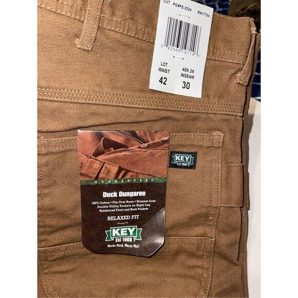 Key Apparel Men's Relaxed Fit Duck Dungaree (Carpenter‎ Jeans) W42x30 A6 - Picture 3 of 7